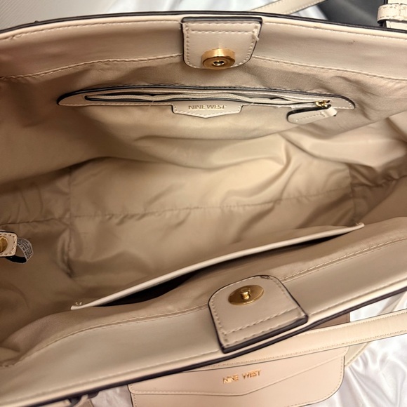 Nine West Beige Logo Tote Bag + Crossbody Large + Tan Small Bag - Picture 3 of 3